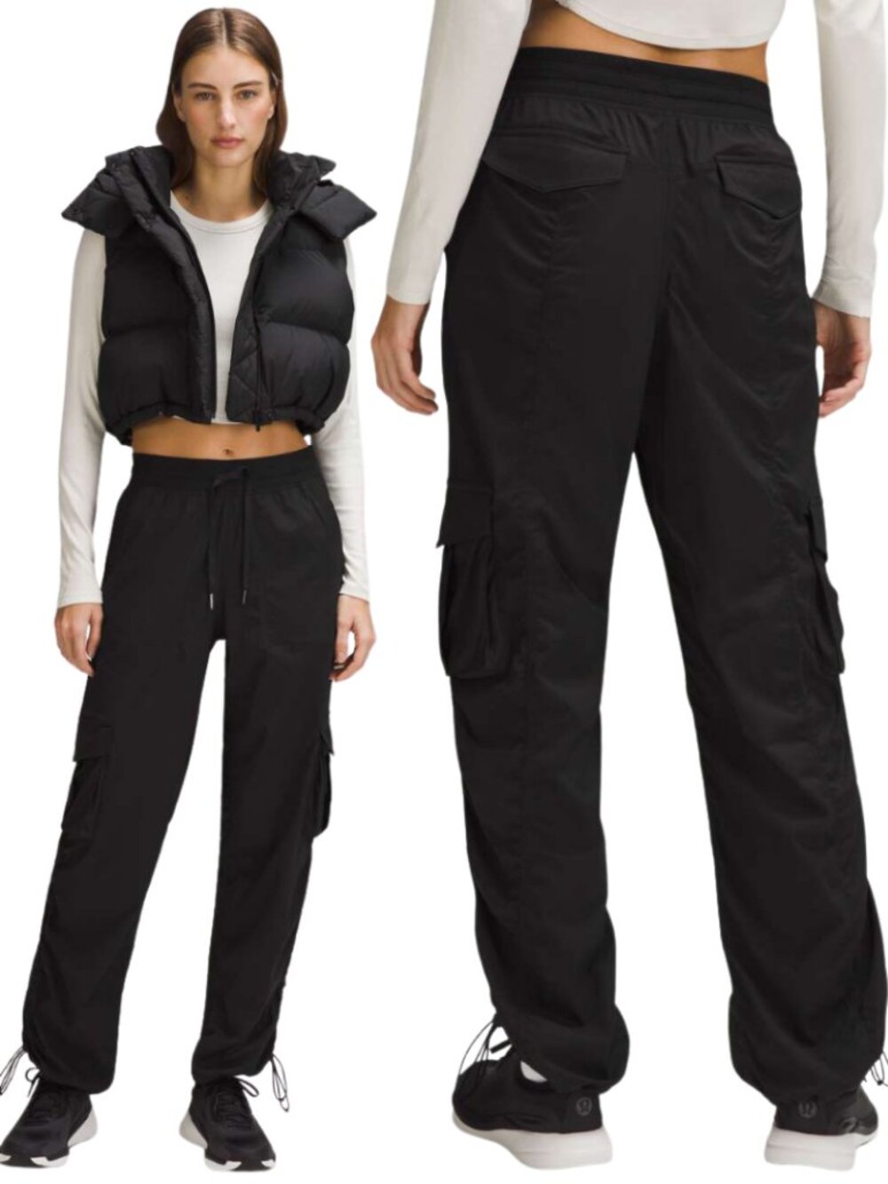 Lululemon Dance Studio Relaxed-Fit Mid-Rise Cargo Pant Women's XL Black Active